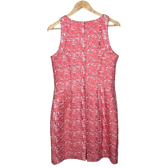 Ann Taylor Coral Textured Lace Embroidered Dress Sz 14 - Picture 3 of 14